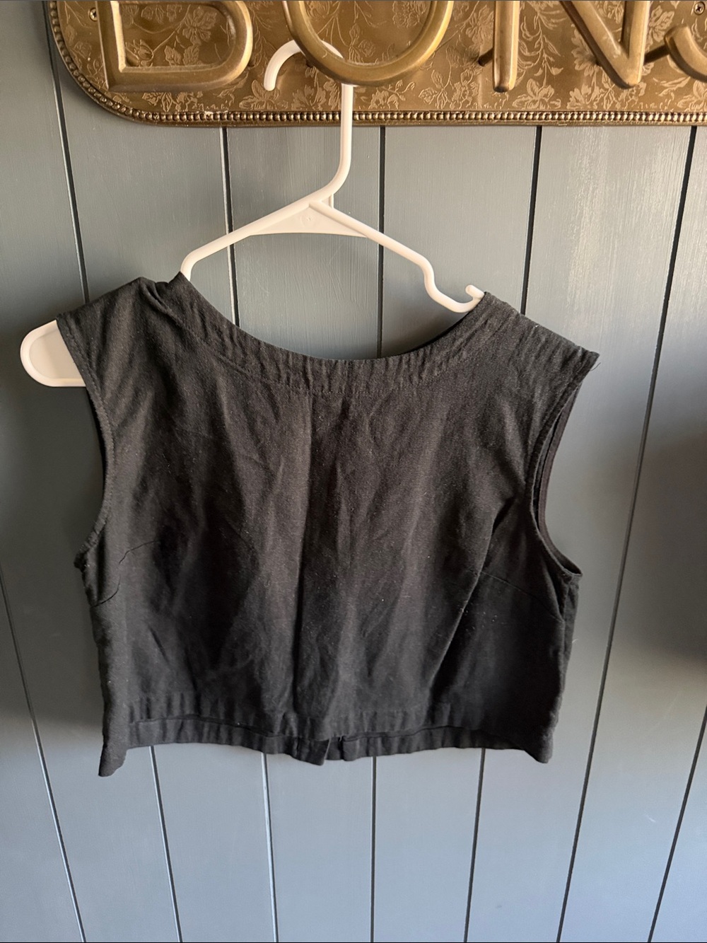 a new day Black Cropped Sleeveless Tank Top